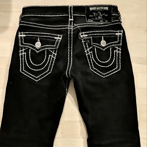 "Rare* Black True Religion Jeans White Stitch